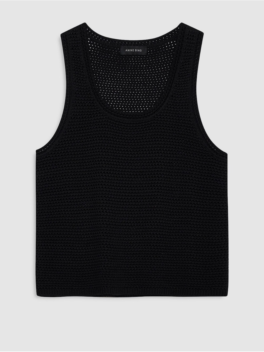 ANINE BING Black Open-Knit Men’s Tank